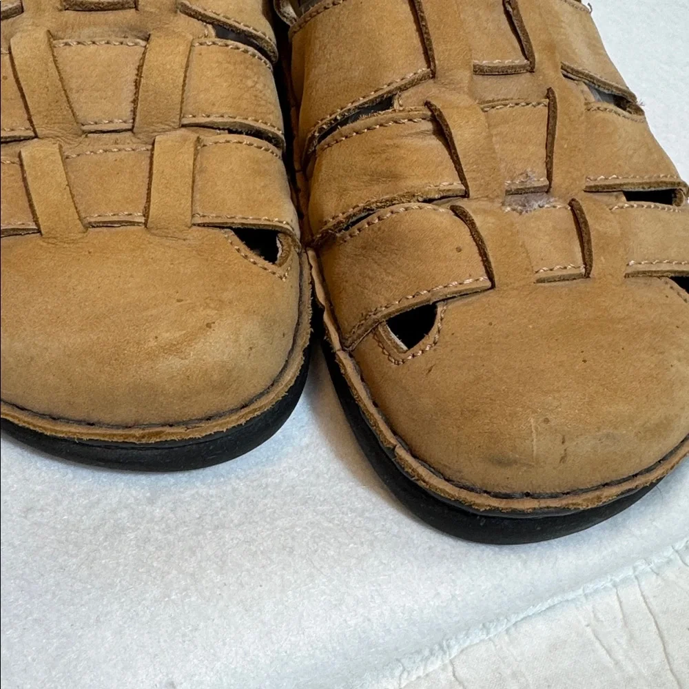 Men’s FOOTPRINTS by BIRKENSTOCK Tan Fisherman Leather Sandal‎ Size 45 US12